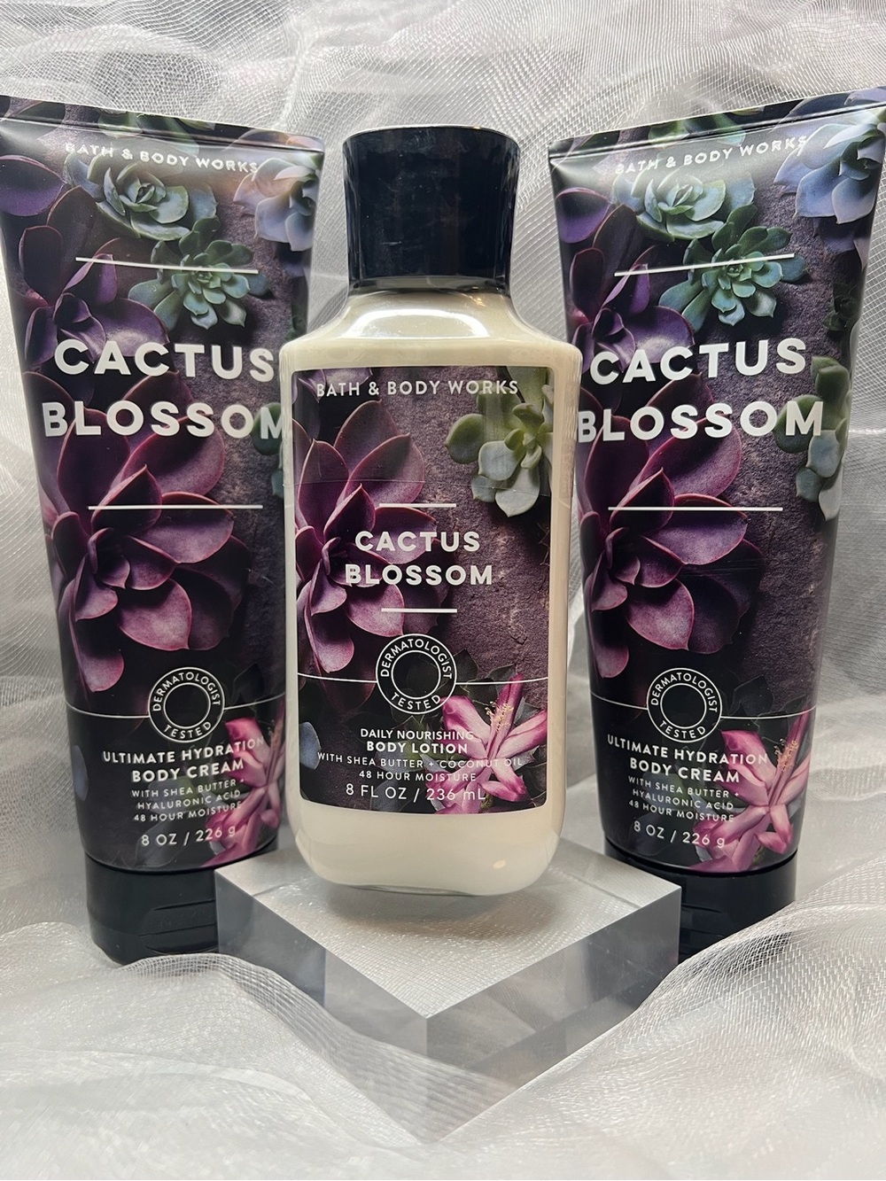 Set of 3 Bath & Body Works Cactus Blossom Body Cream and Lotion (FL1142)